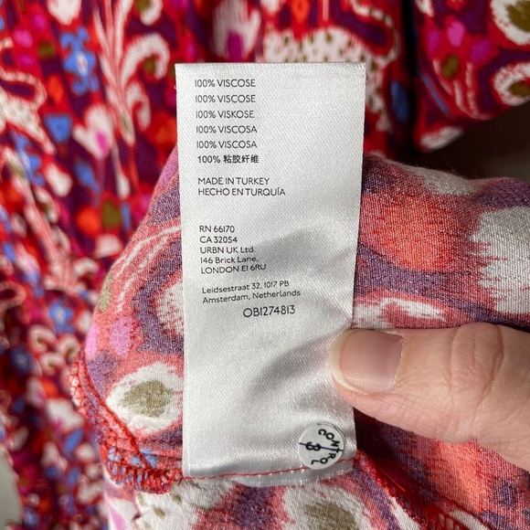 By Anthropologie Robin Tiered Mini Dress Women’s Size Medium in Raspberry Pink - Picture 9 of 10